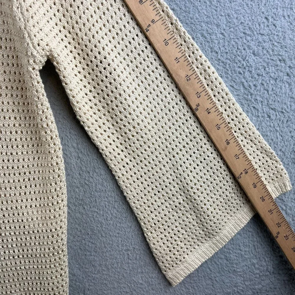 New Elan Natural Crochet Cardigan sweater / crochet pant set size M - Picture 10 of 16